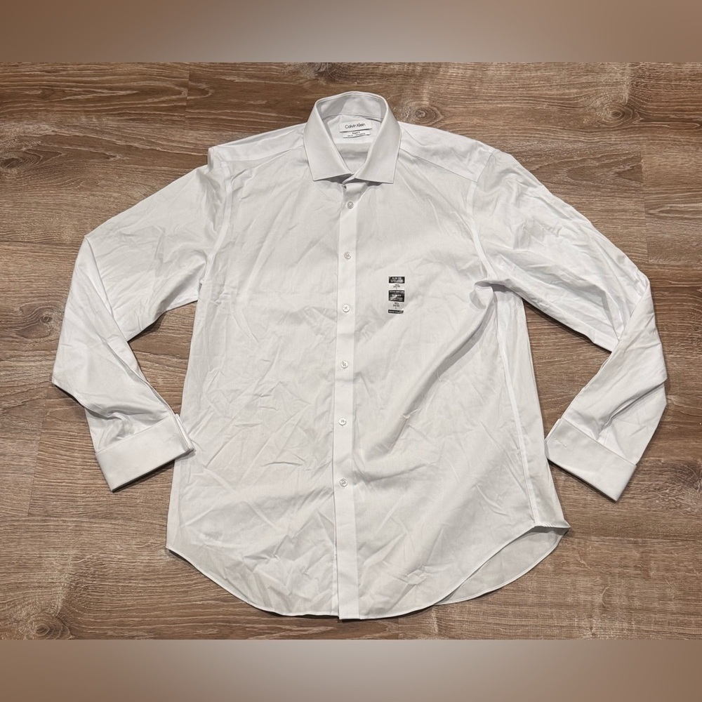 Cotton Herringbone Slim Fit Dress Shirt - Picture 5 of 8